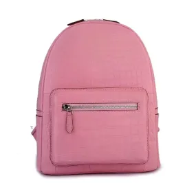 Crocodile Leather Backpack  Pink For Women