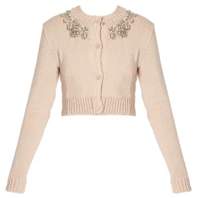 Cropped Button Down Long Sleeve Cardigan