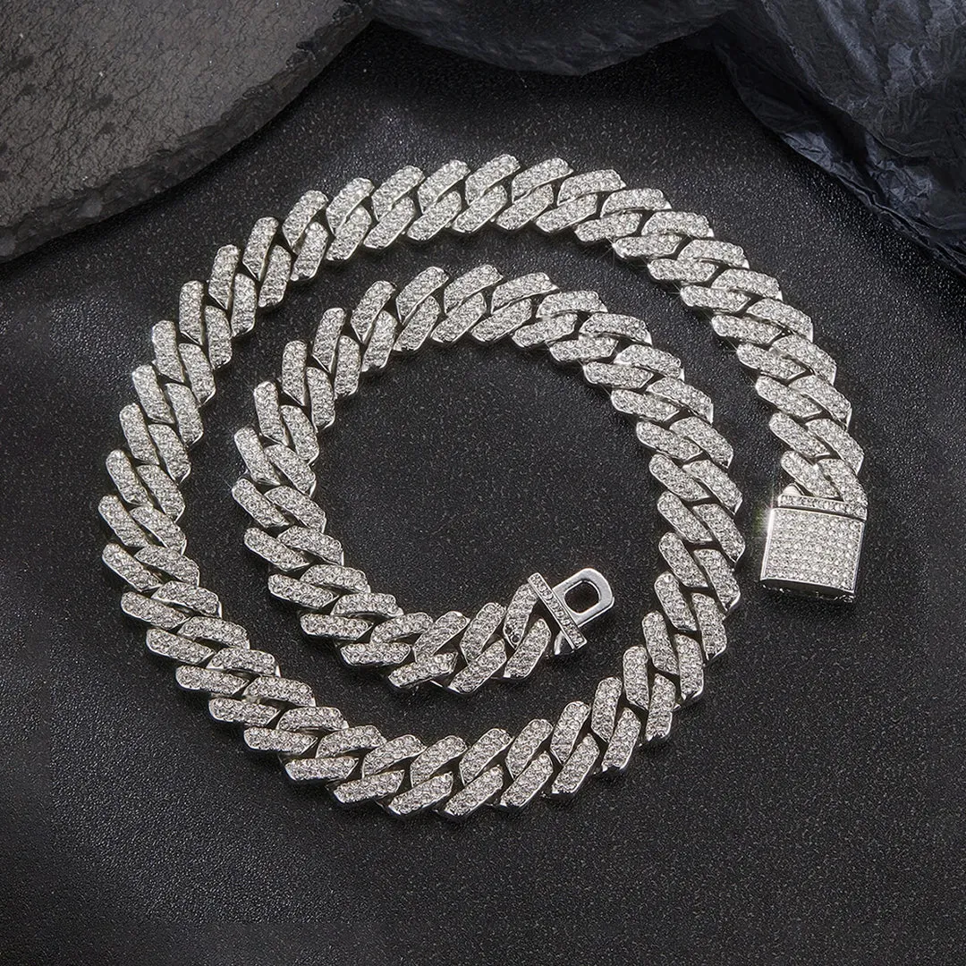 Cuban 13mm Hip Hop Classic Rhinestone Link Chain