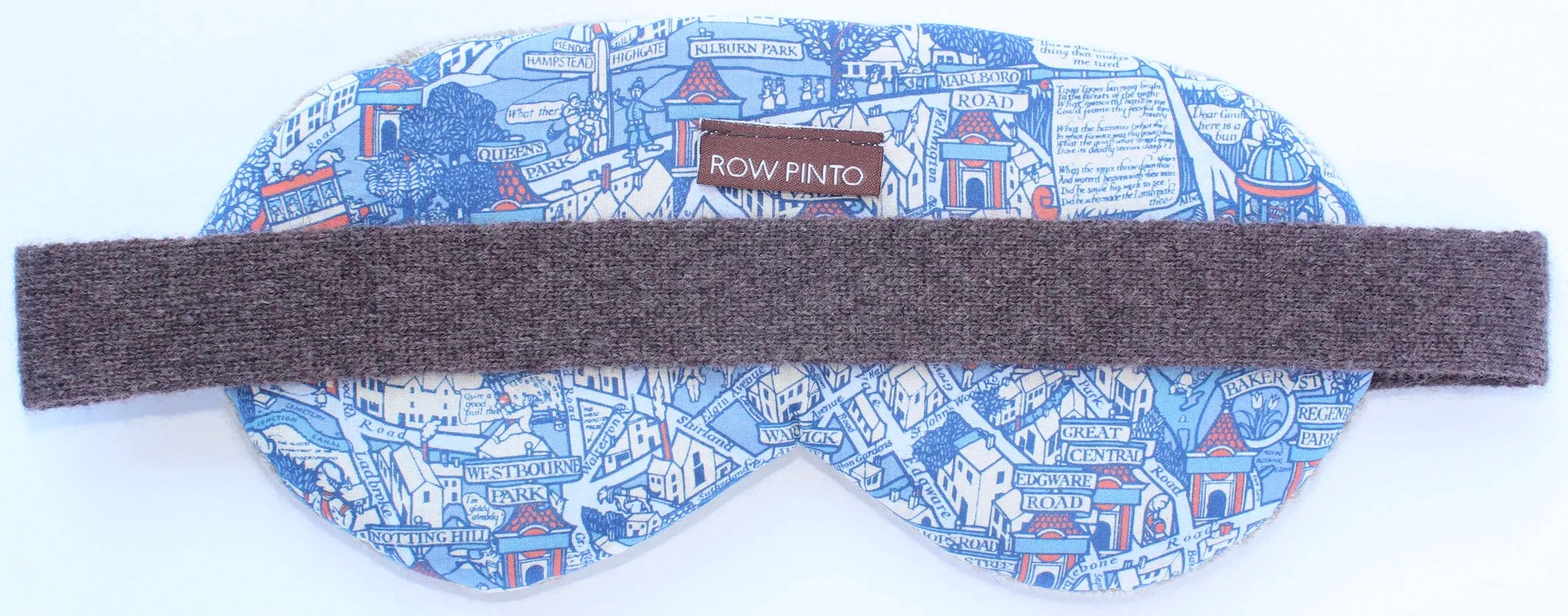 Dark Natural Stripe Cashmere Eye Mask