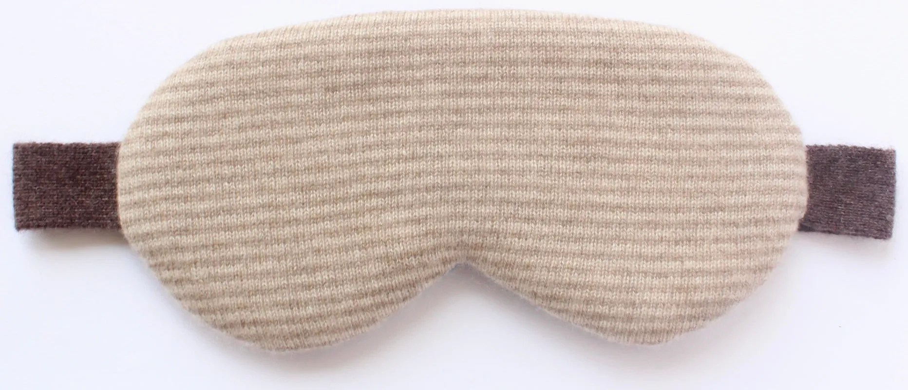 Dark Natural Stripe Cashmere Eye Mask