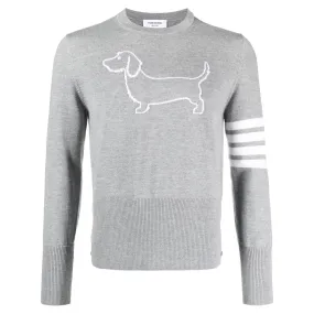 Fine Merino Hector 4-Bar Crew Neck Pullover