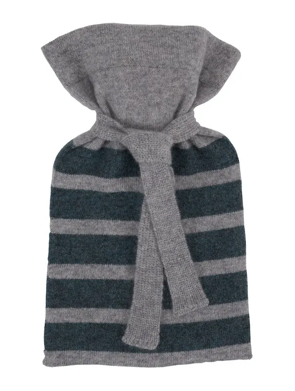 Flannel Grey Cashmere Mini Hot Water Bottle & Eyemask Gift Set