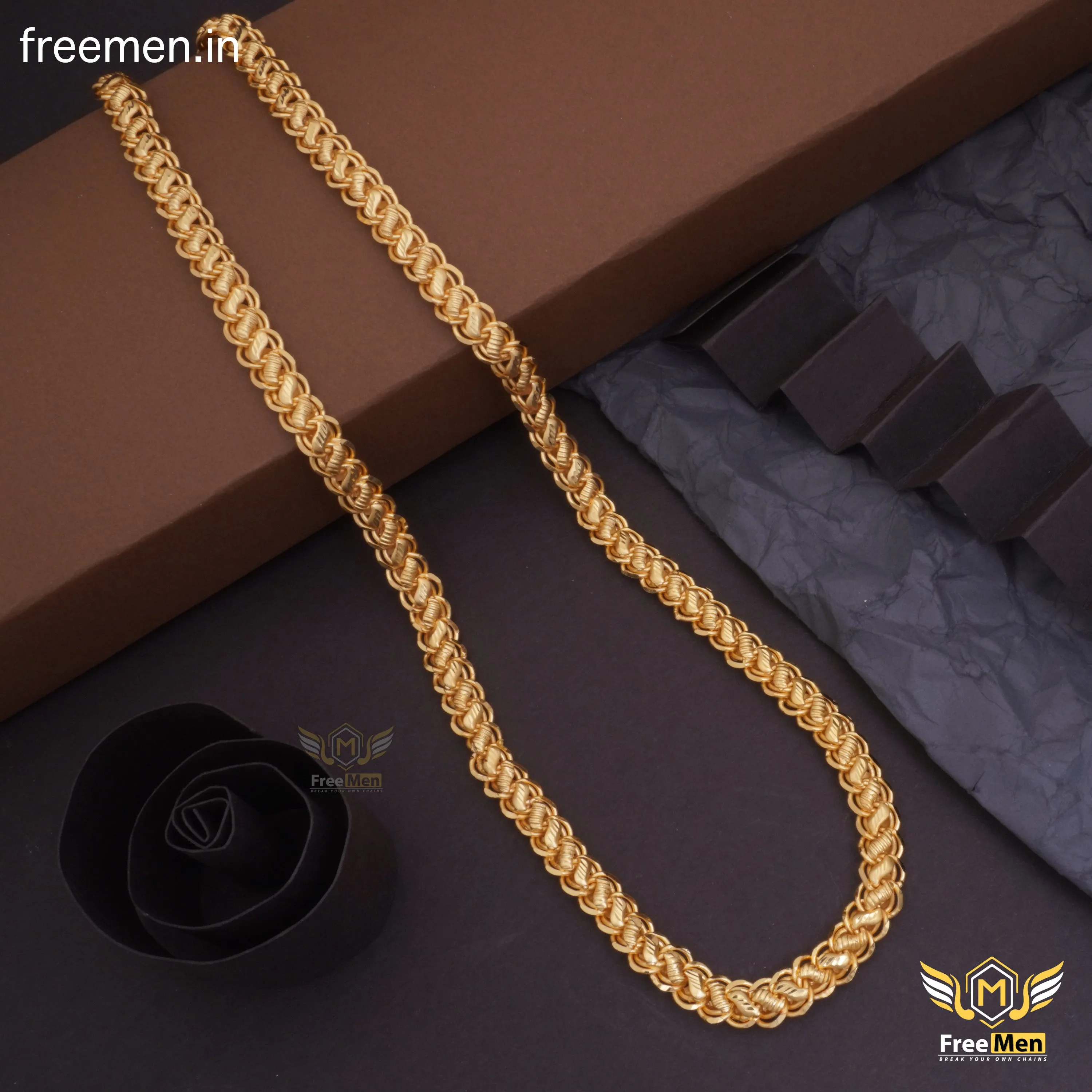 Freemen Appealing Nice Lotus Golden Chain for Men - FM288