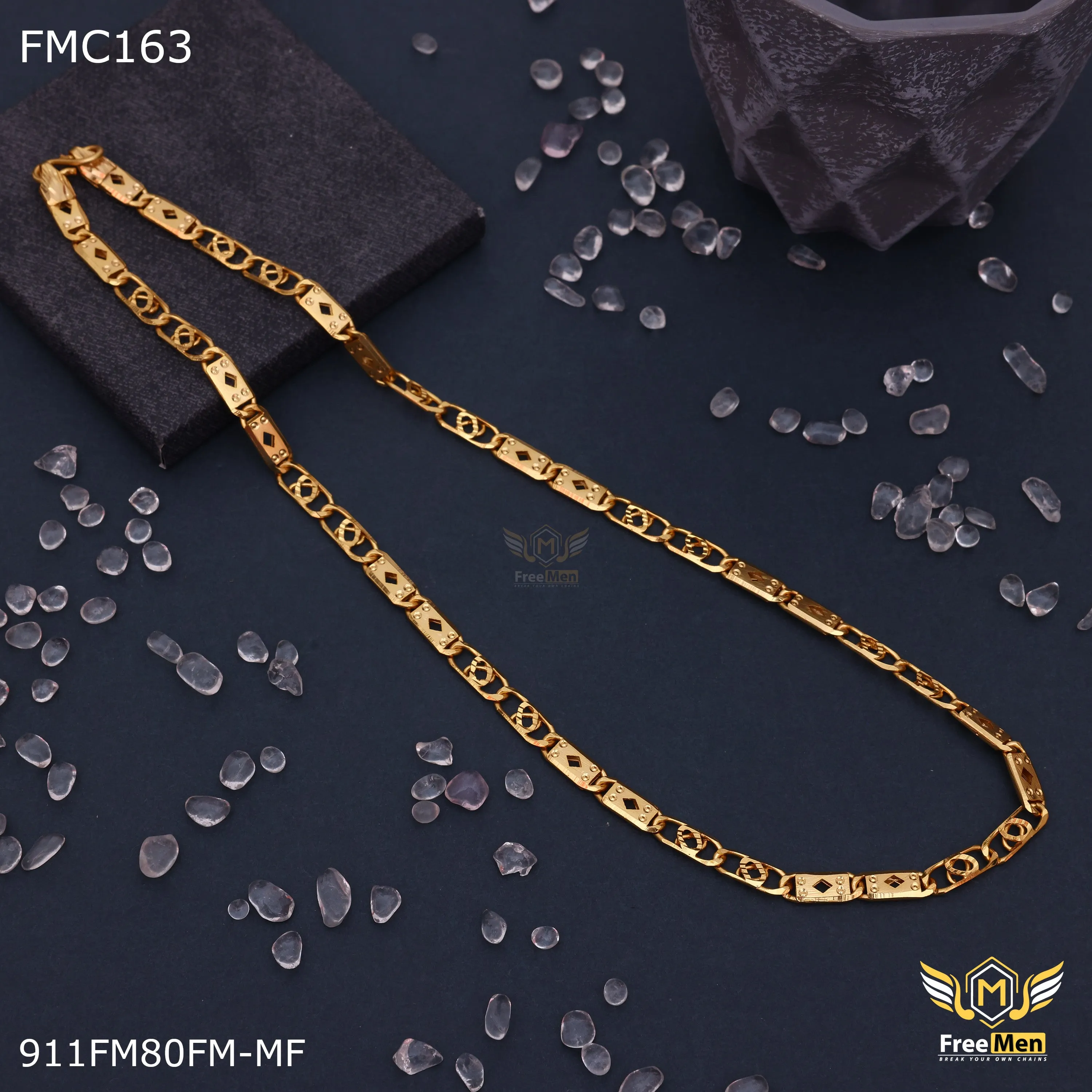 Freemen Diamond cut nawabi Chain for Men - FMC163
