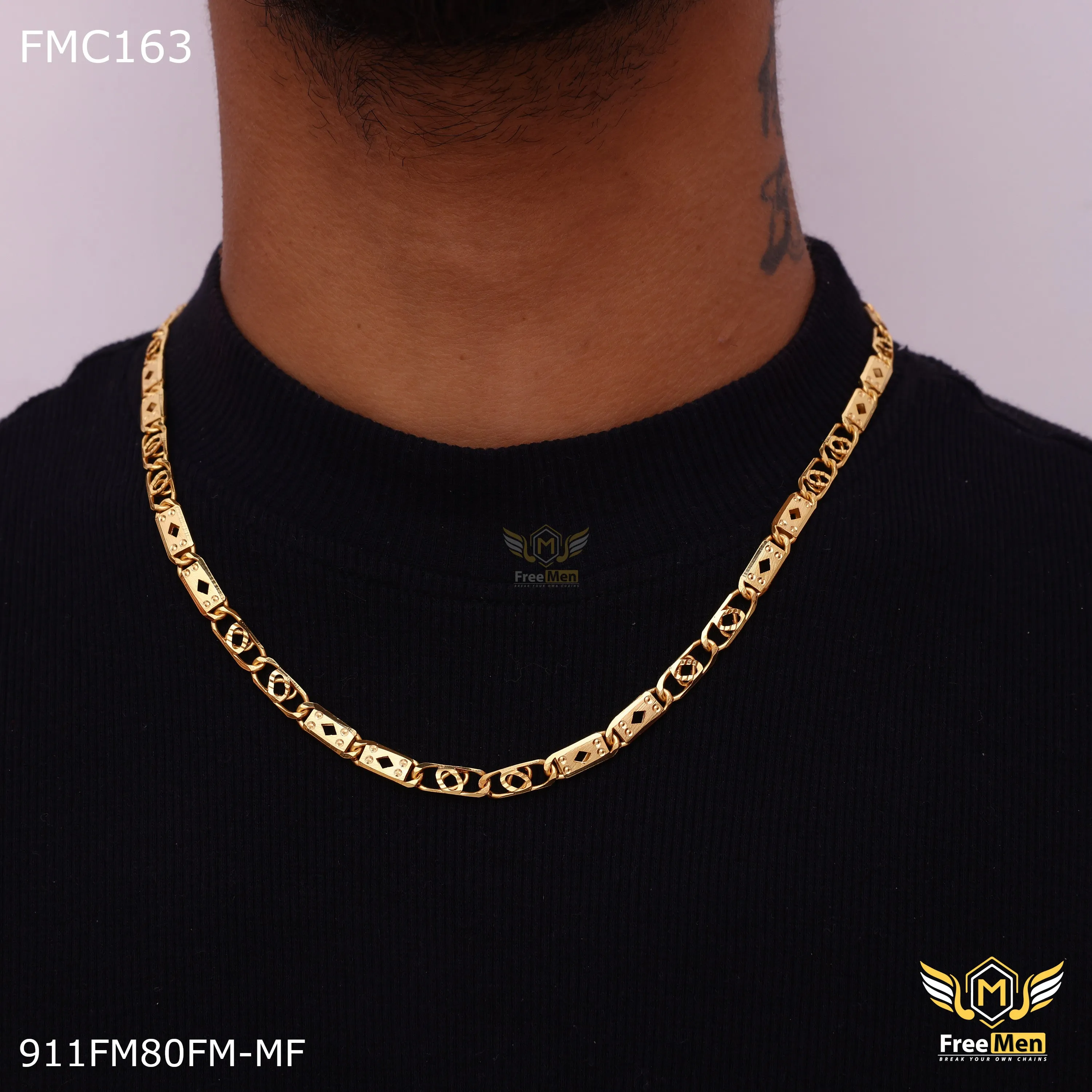Freemen Diamond cut nawabi Chain for Men - FMC163