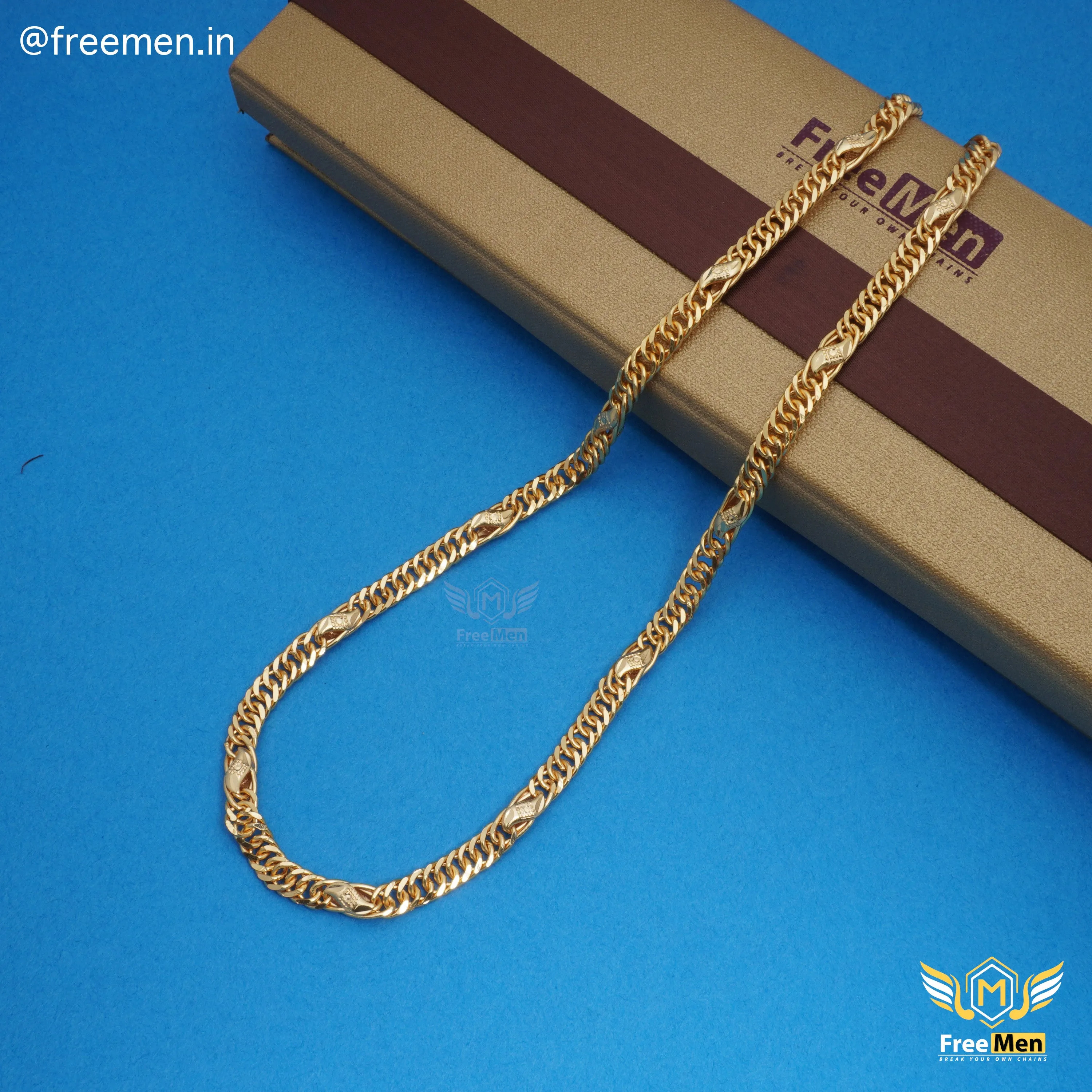 Freemen Eternal With Leaf Golden Chain For Men - FM191