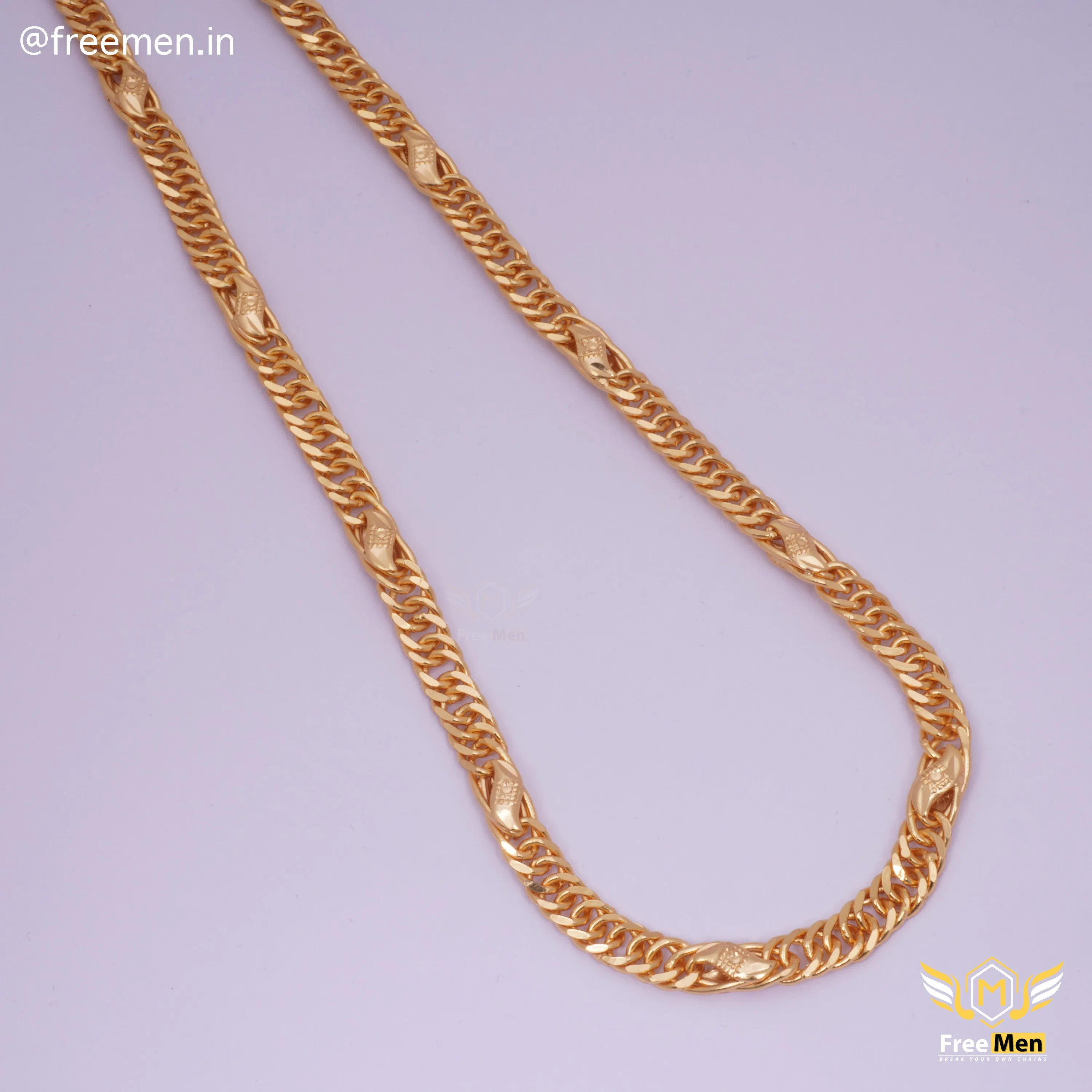 Freemen Eternal With Leaf Golden Chain For Men - FM191