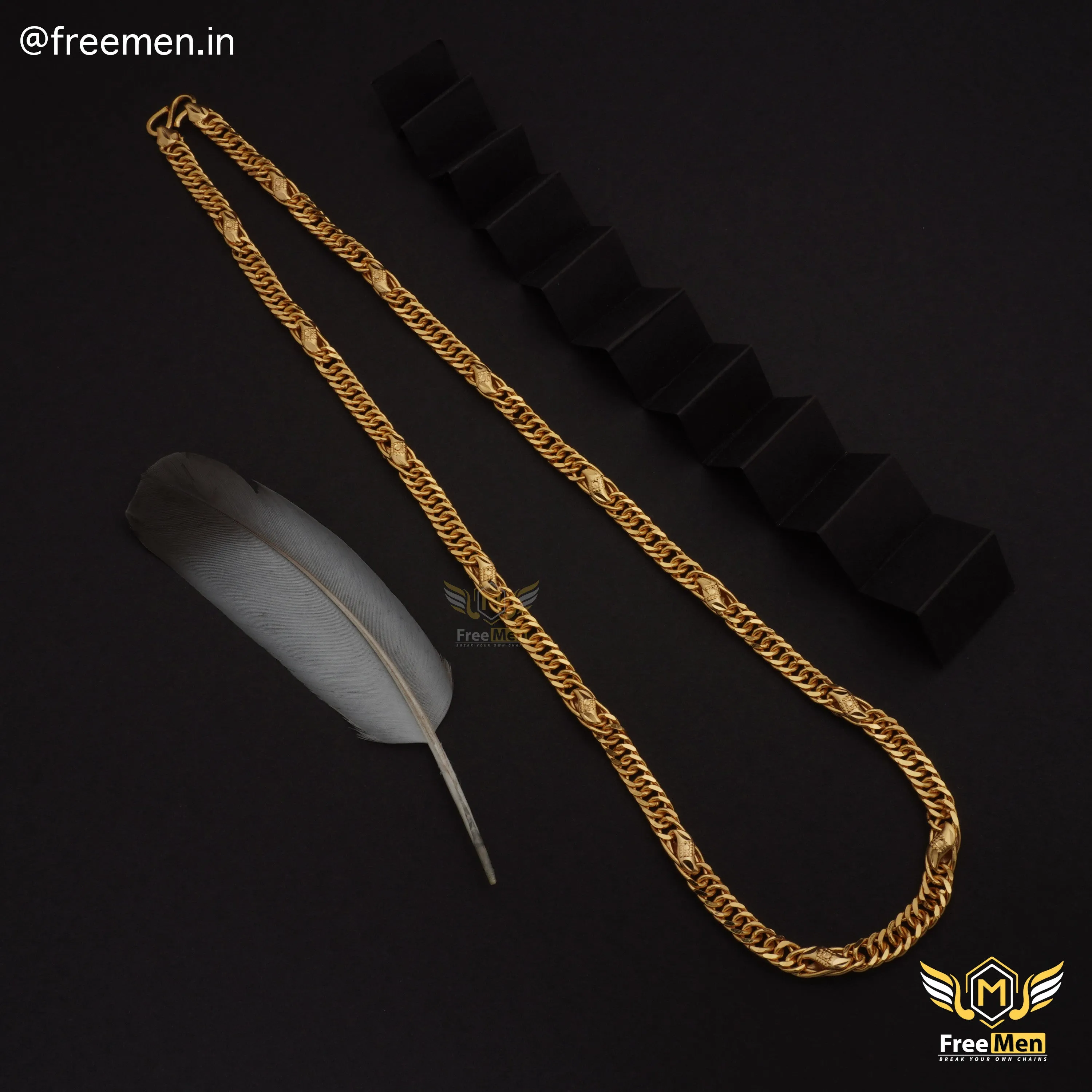 Freemen Eternal With Leaf Golden Chain For Men - FM191