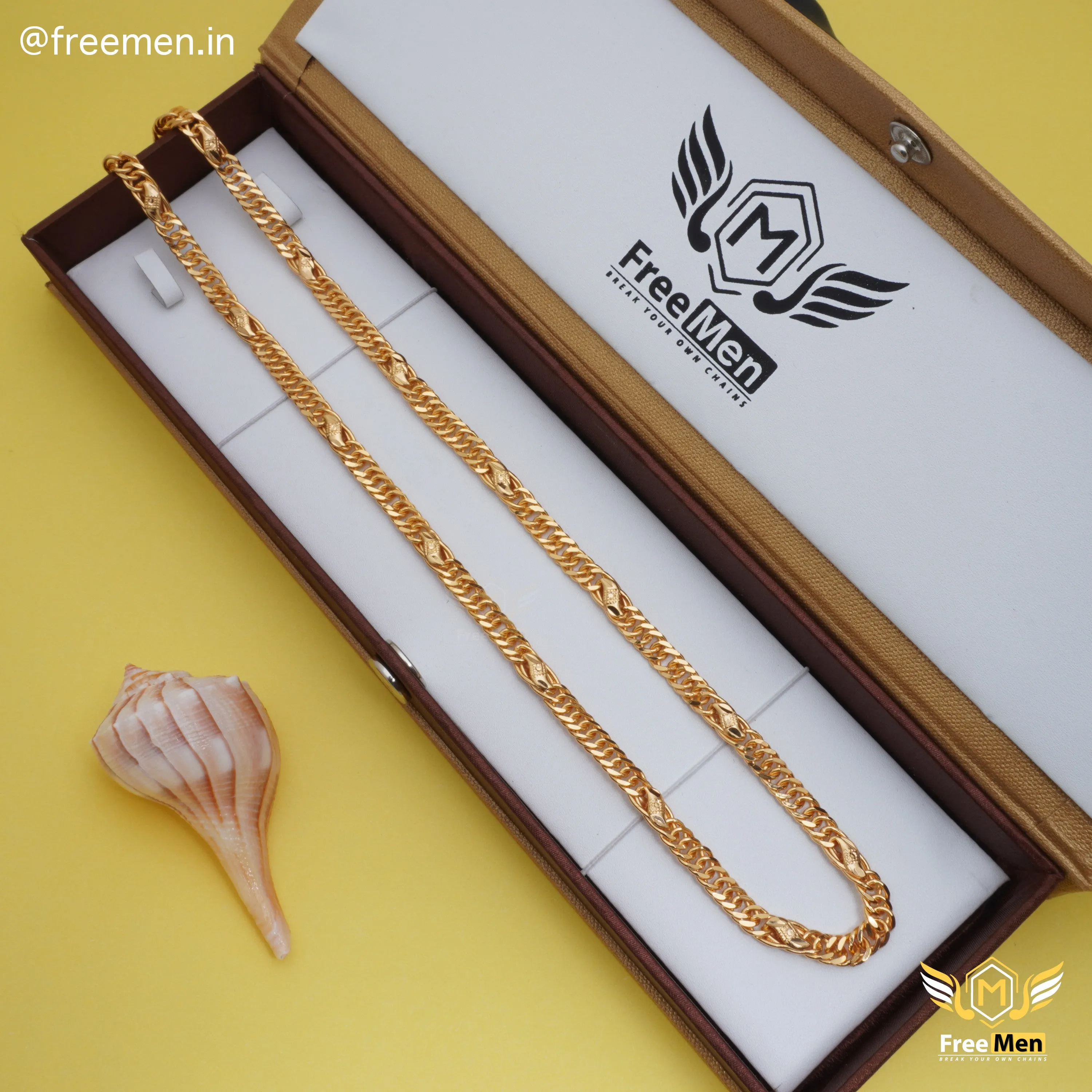 Freemen Eternal With Leaf Golden Chain For Men - FM191