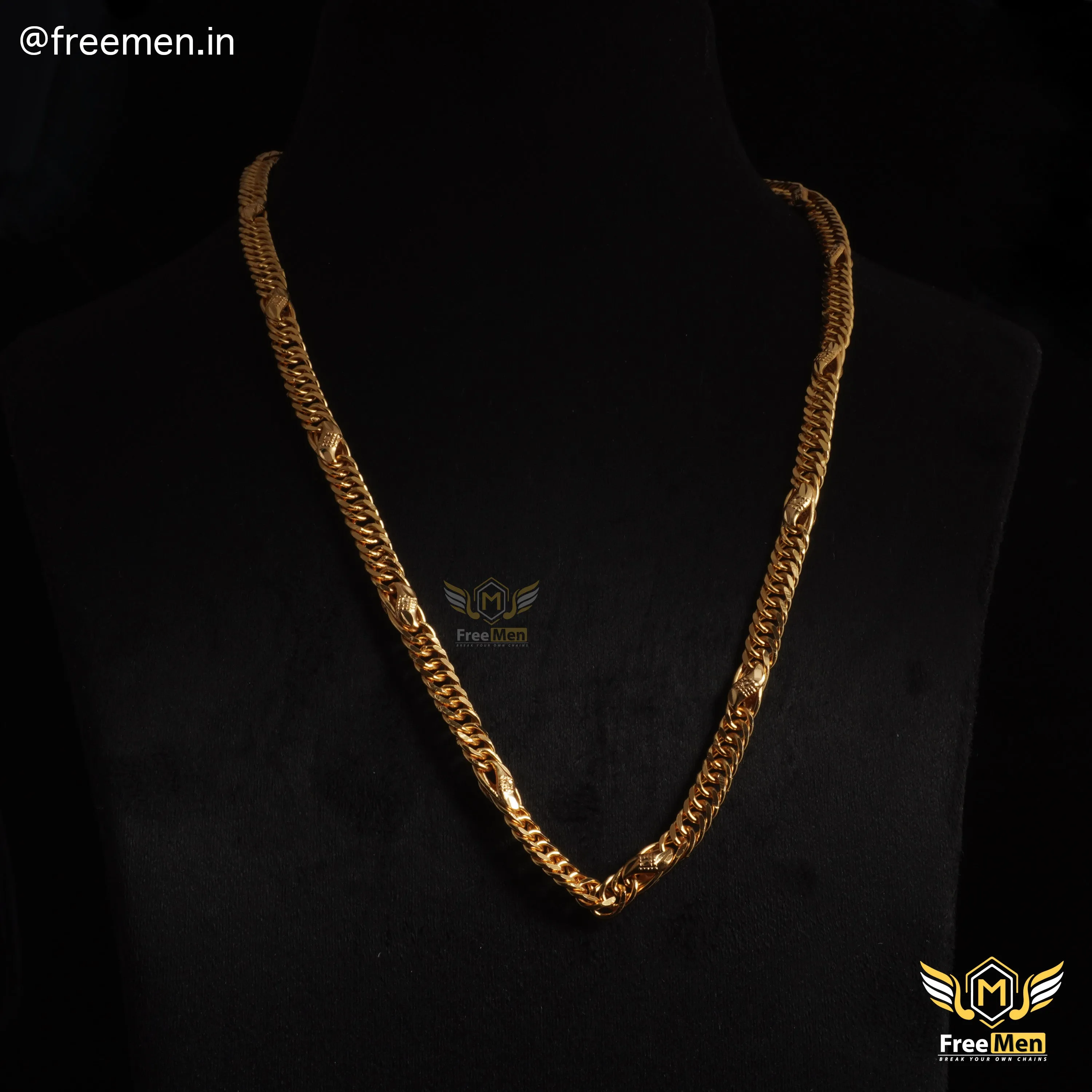 Freemen Eternal With Leaf Golden Chain For Men - FM191