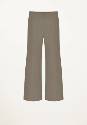 Gemma Crop Flared Pant in Taupe