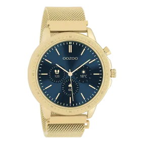 Gold coloured OOZOO smartwatch with gold coloured metal mesh bracelet - Q00306