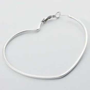 Heart Shape Sterling Silver Hoops