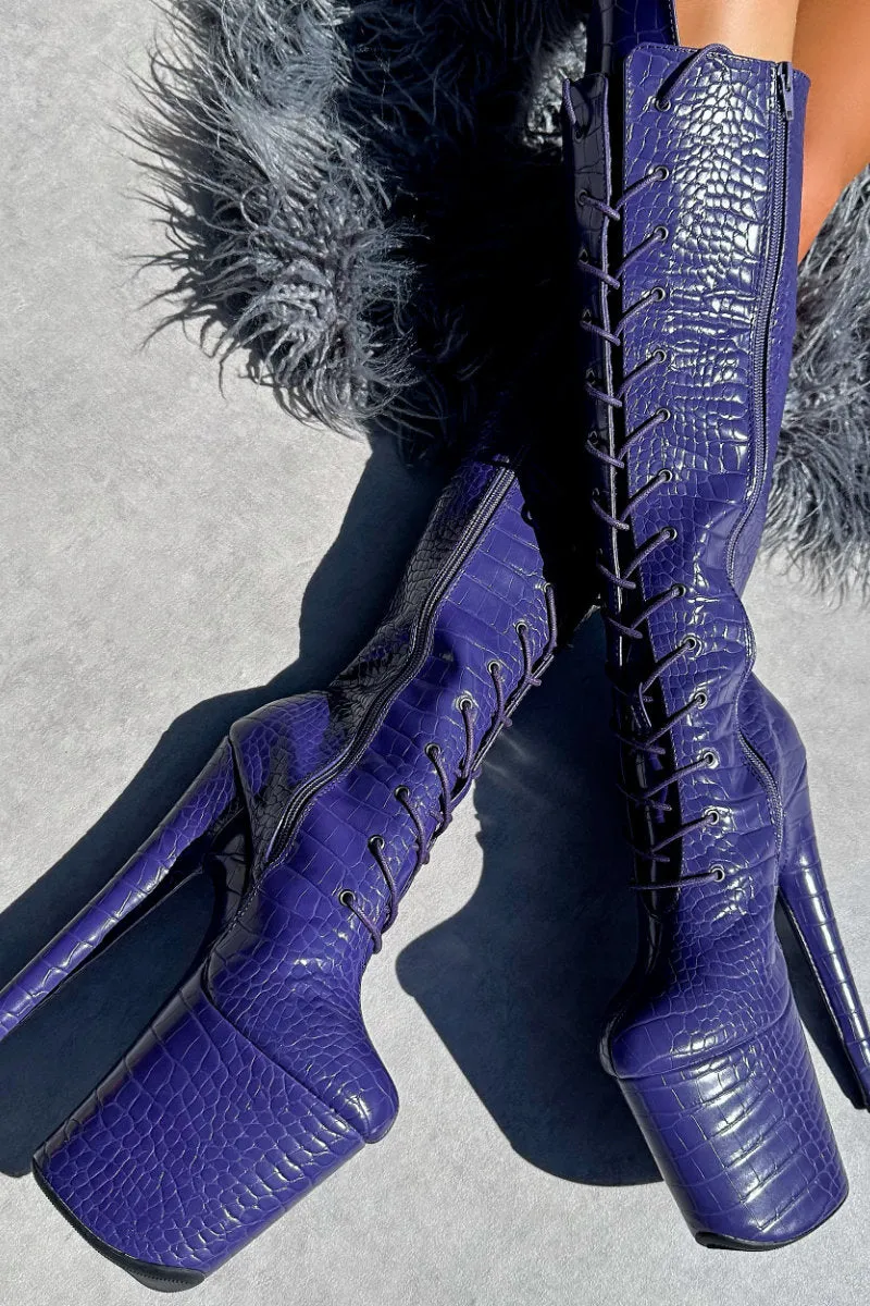 Hella Heels Jungle Play Dead Knee High Boots - 8inch