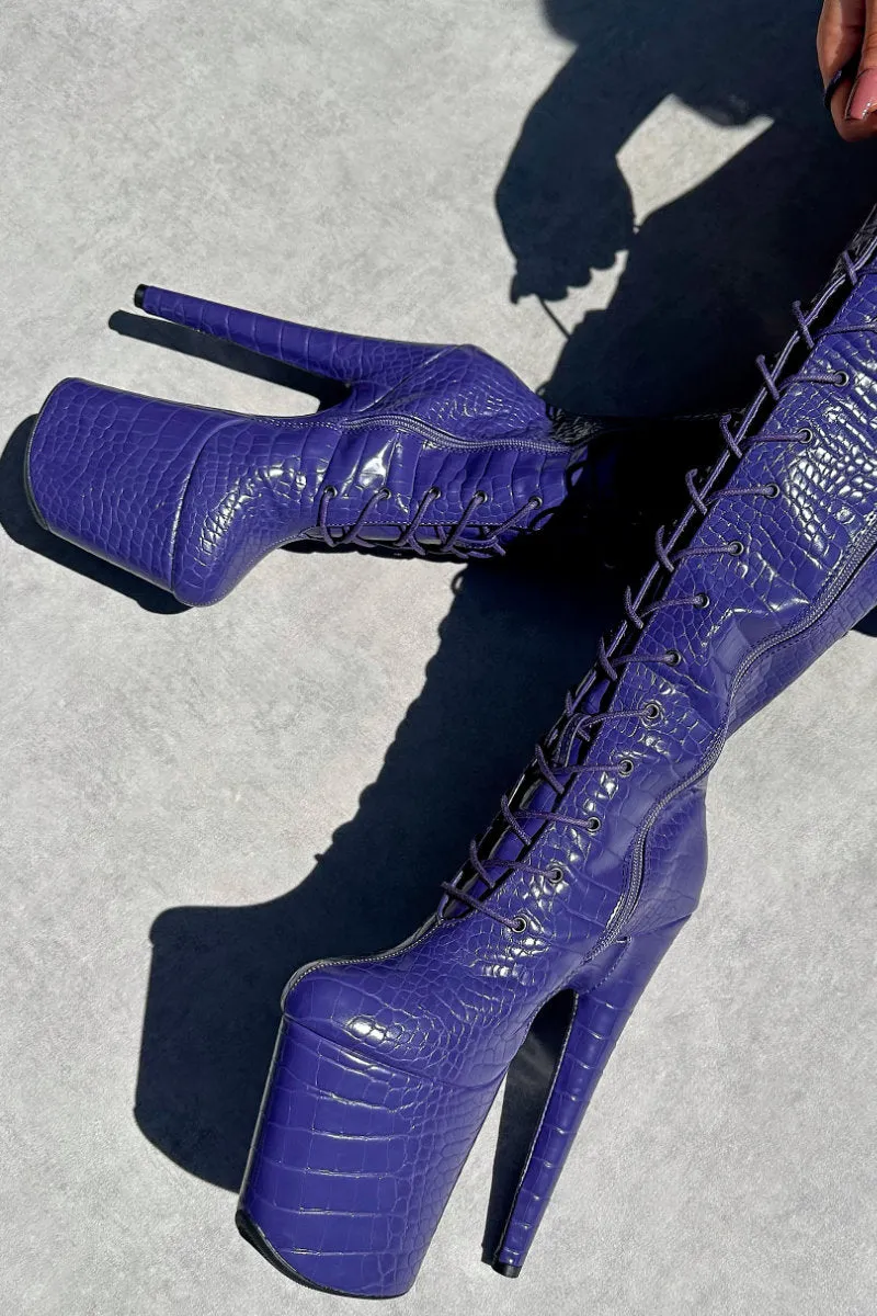 Hella Heels Jungle Play Dead Knee High Boots - 8inch