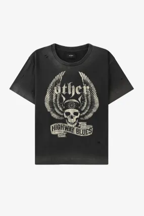 Highway Blues Skull Mono Vintage Tee