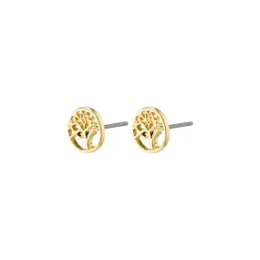 IBEN recycled tree-of-life earrings gold-plated