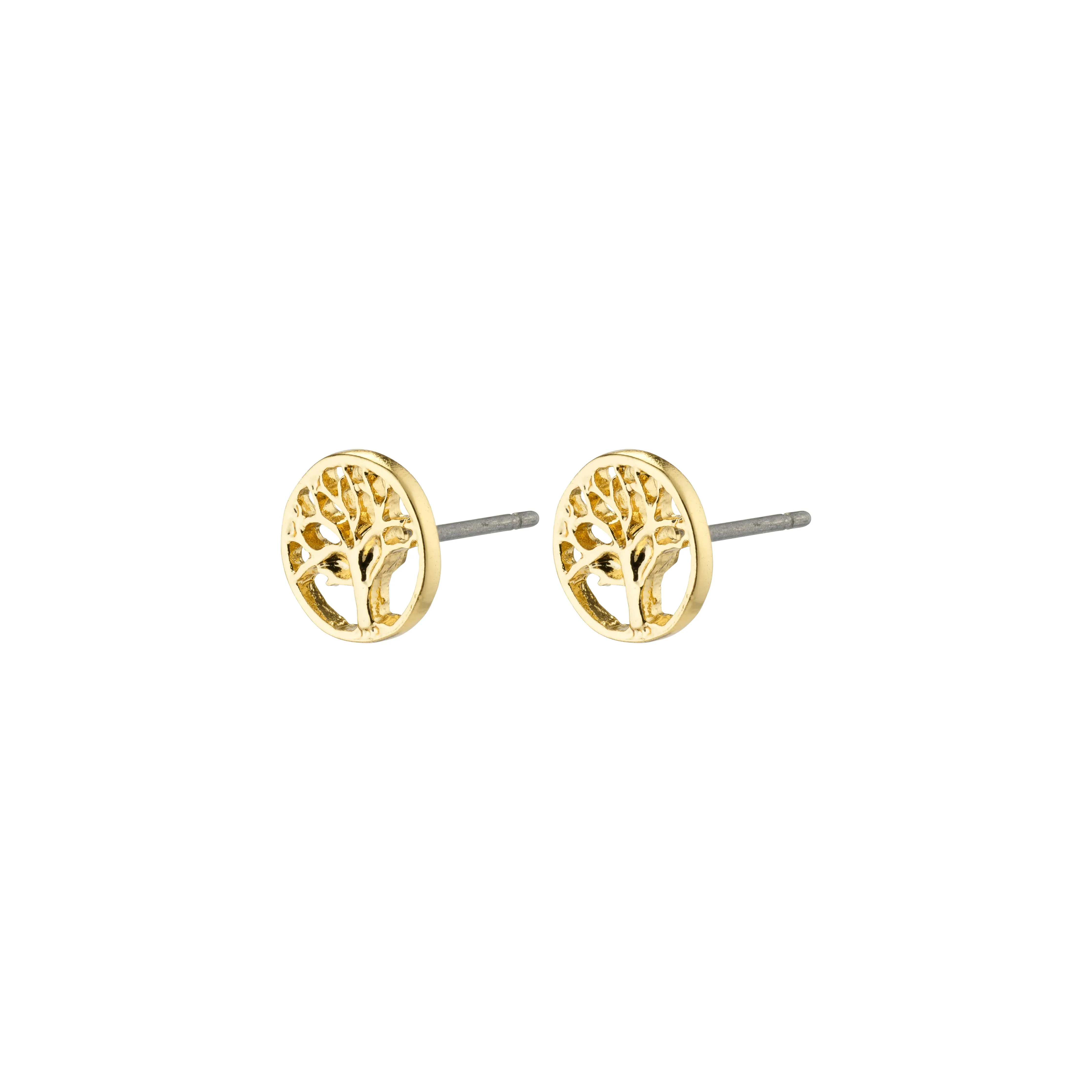 IBEN recycled tree-of-life earrings gold-plated