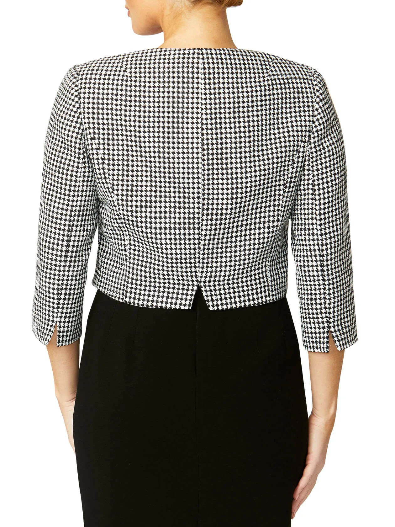 Jackie Houndstooth Single Button Jacket