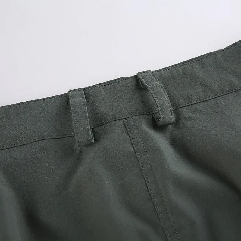 long retro slit skirt - women's A-line gray skirt