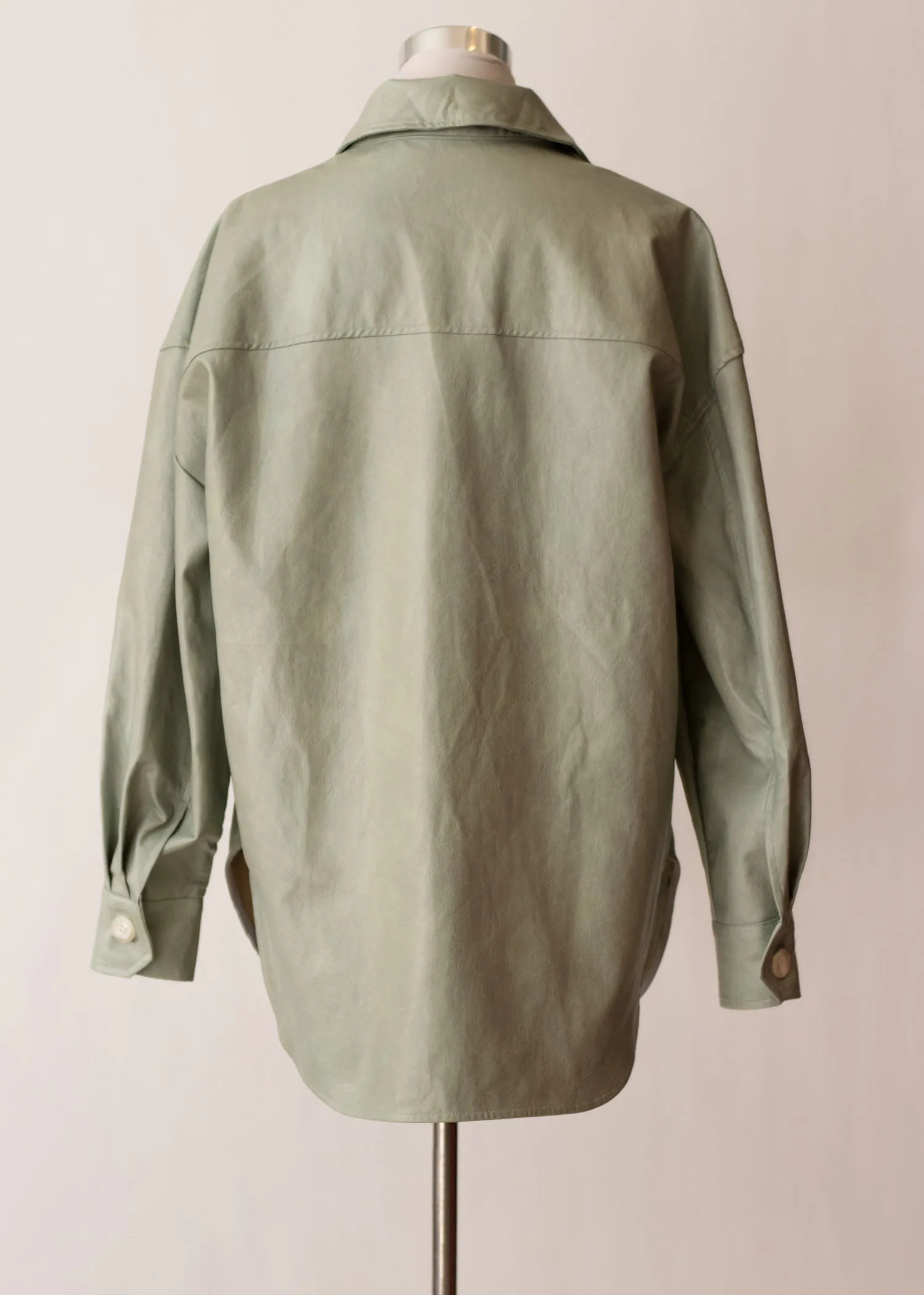 Mint Green Vegan Leather Shirt