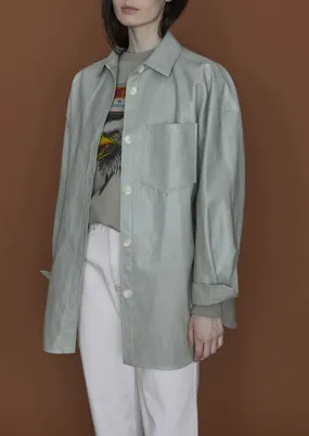Mint Green Vegan Leather Shirt