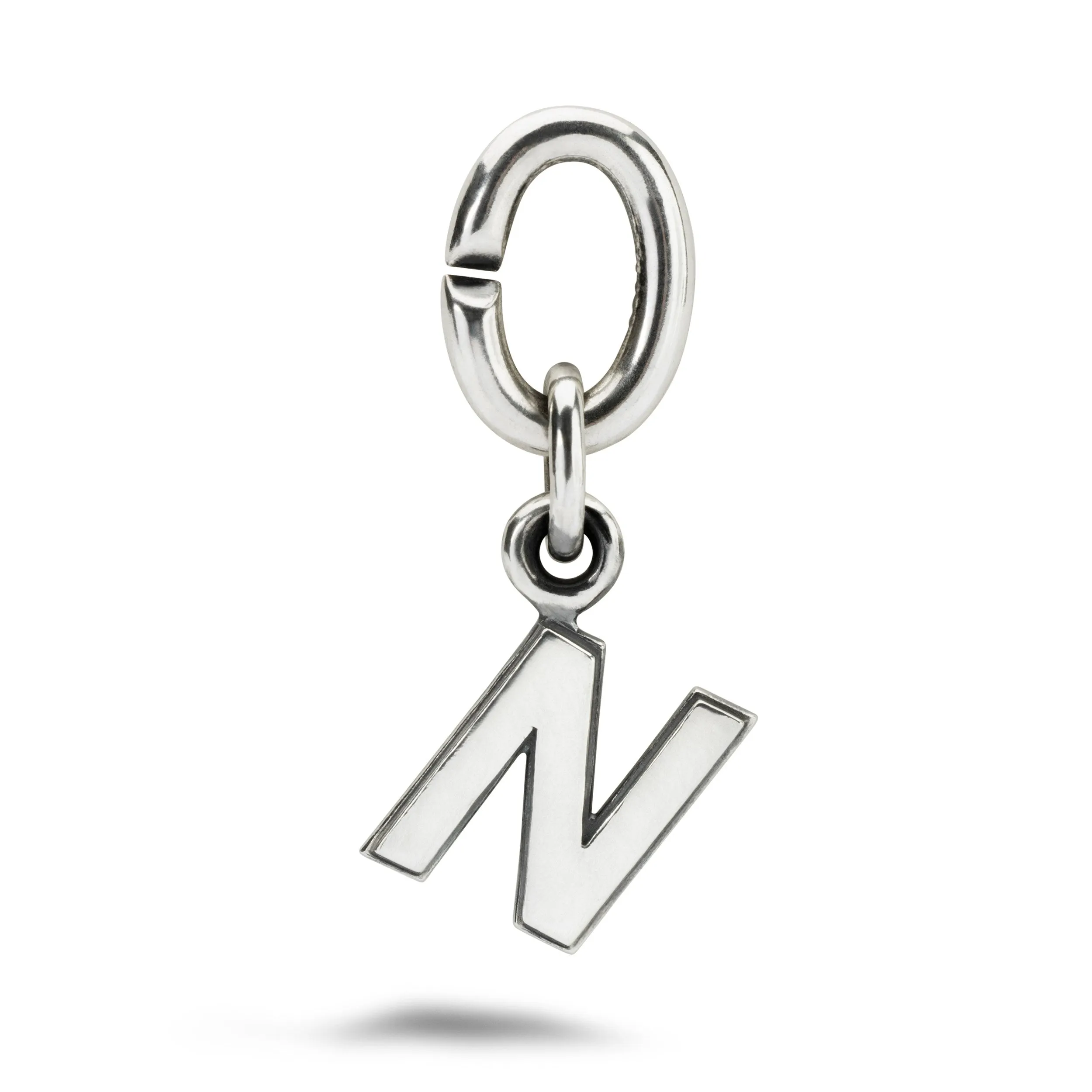 N, Silver Link Charm