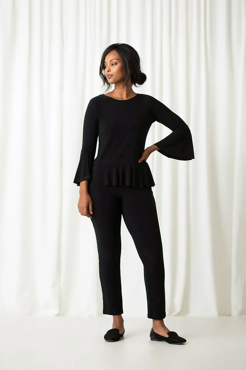 Nu Peplum Top | Black