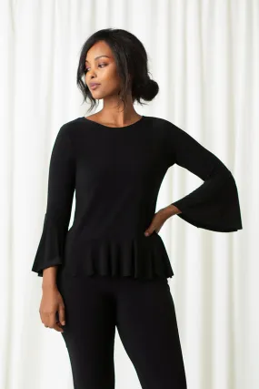 Nu Peplum Top | Black