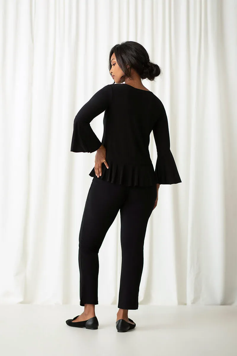 Nu Peplum Top | Black