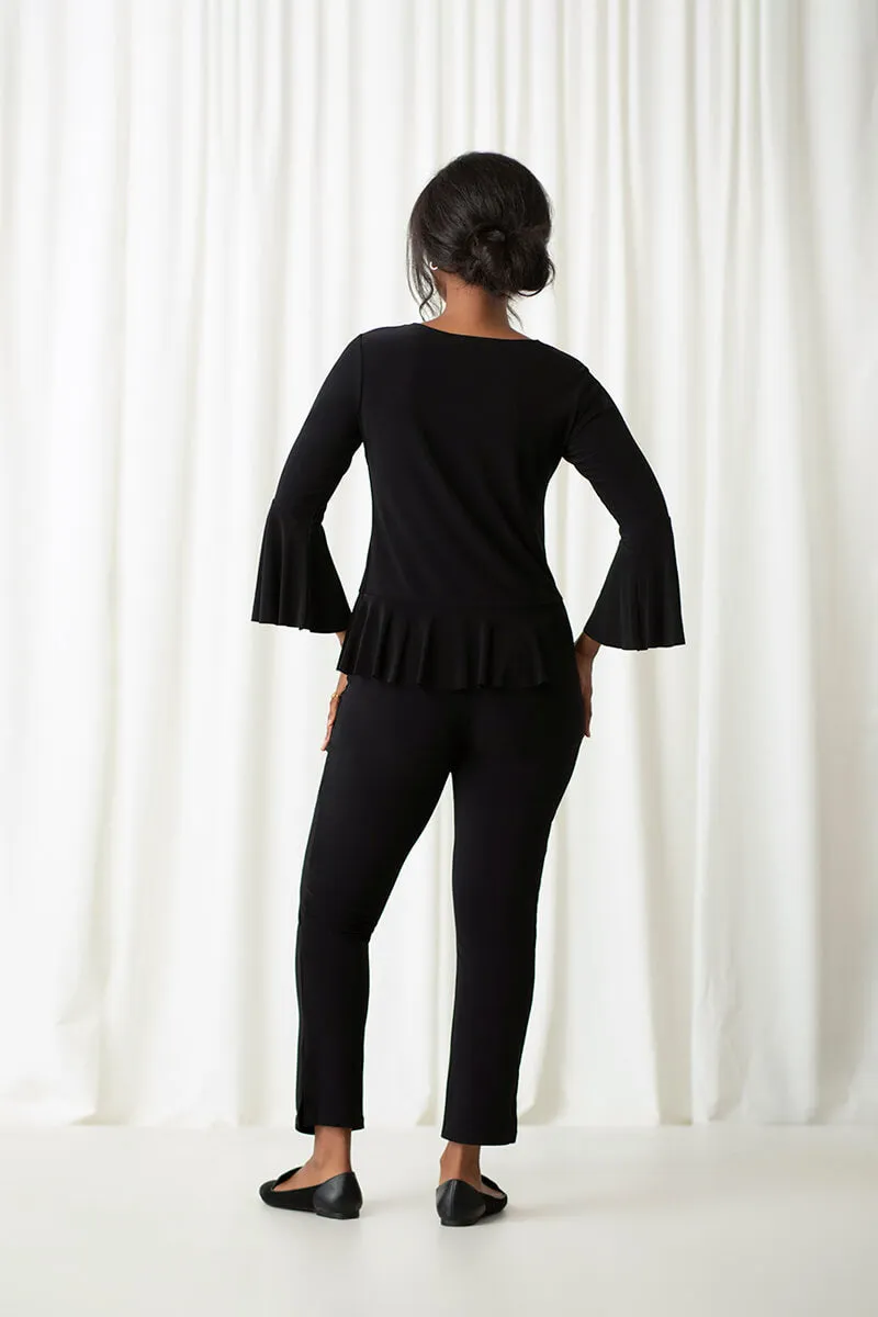 Nu Peplum Top | Black