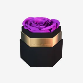 One in a Million™ Black Hexagon Box | Bright Purple Rose