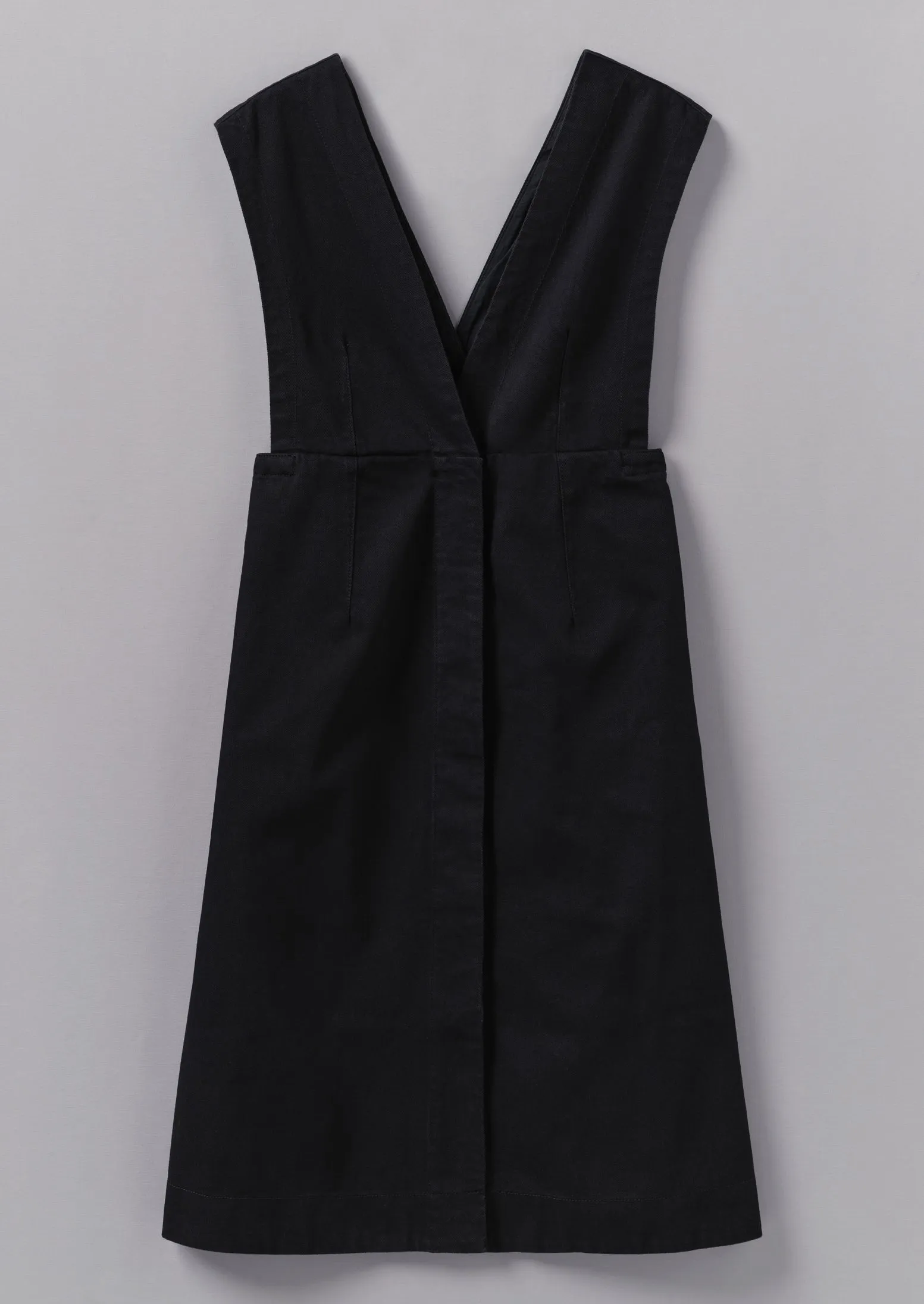 Organic Denim Pinafore Dress | Black
