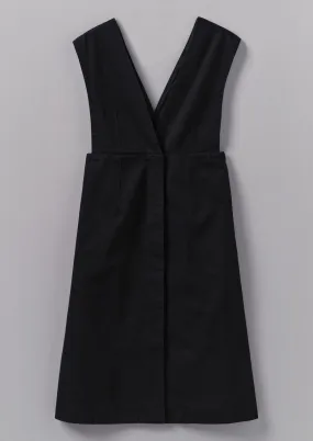 Organic Denim Pinafore Dress | Black