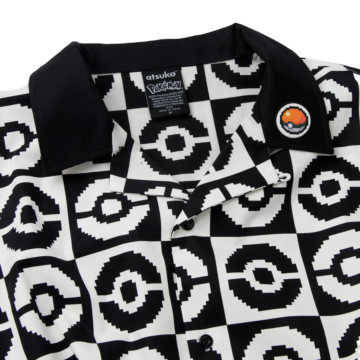 Poké Ball Allover Black & White Button-Down Set