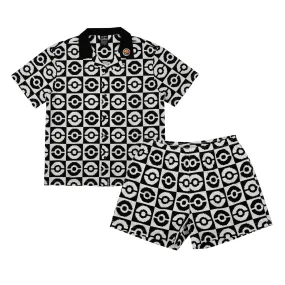 Poké Ball Allover Black & White Button-Down Set