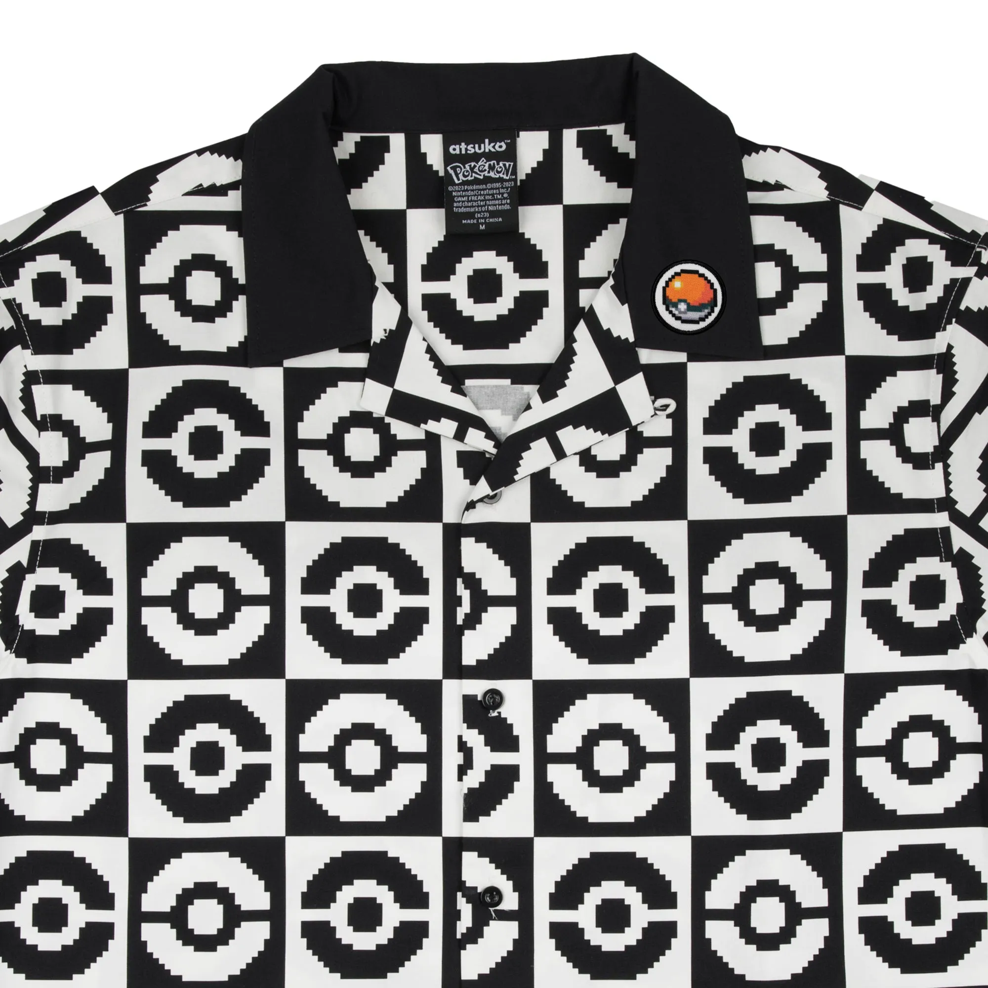 Poké Ball Allover Black & White Button-Down Set