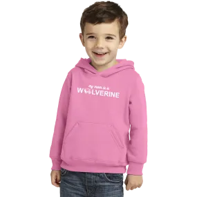 Port & Company Toddler Core Fleece Pullover Hooded Sweatshirt- My Mom is a Wolverine