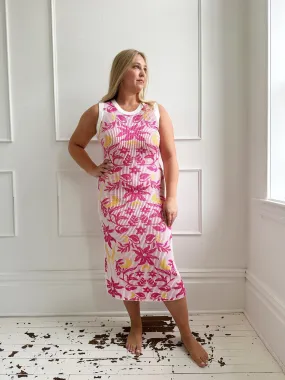 Ribbed Summer Print Dress