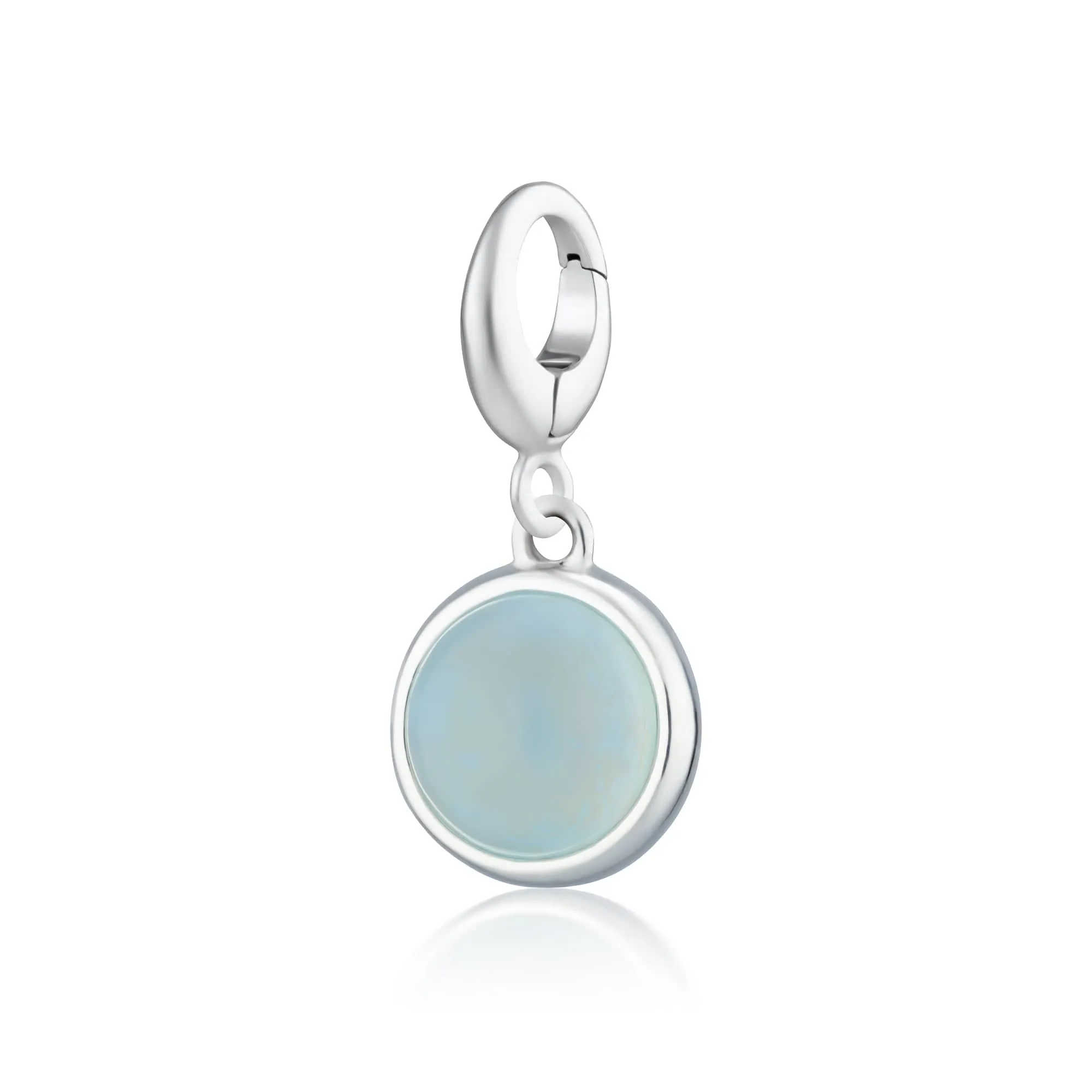 Silver Blue Agate Healing Stone Charm (Confidence)