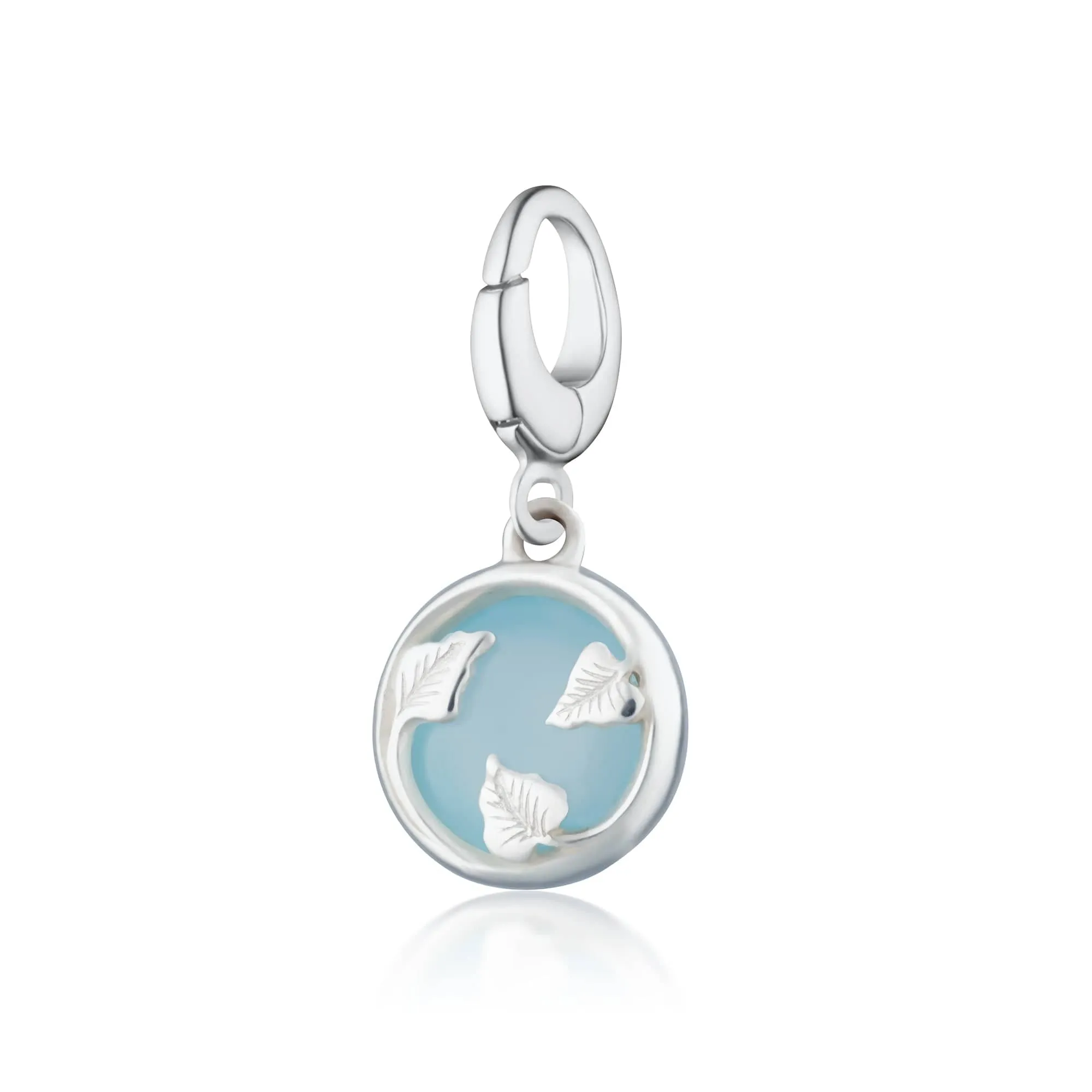 Silver Blue Agate Healing Stone Charm (Confidence)