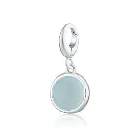 Silver Blue Agate Healing Stone Charm (Confidence)
