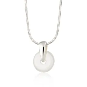 Silver Clear Spinning Disc Necklace