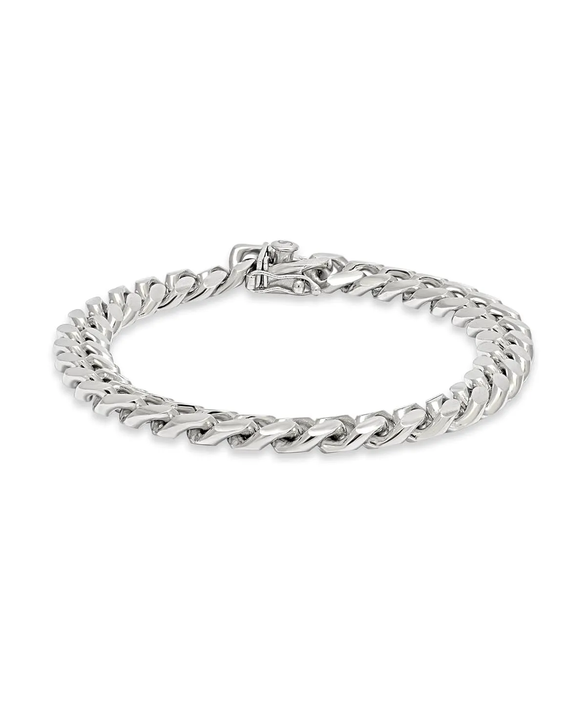 Sterling Silver 8.4mm Rhodium Plated Miami Cuban Link Bracelet 8.5