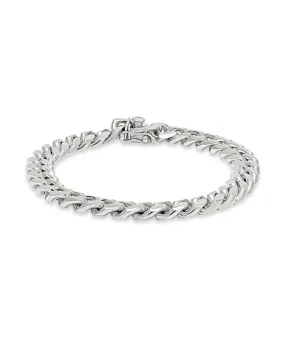 Sterling Silver 8.4mm Rhodium Plated Miami Cuban Link Bracelet 8.5
