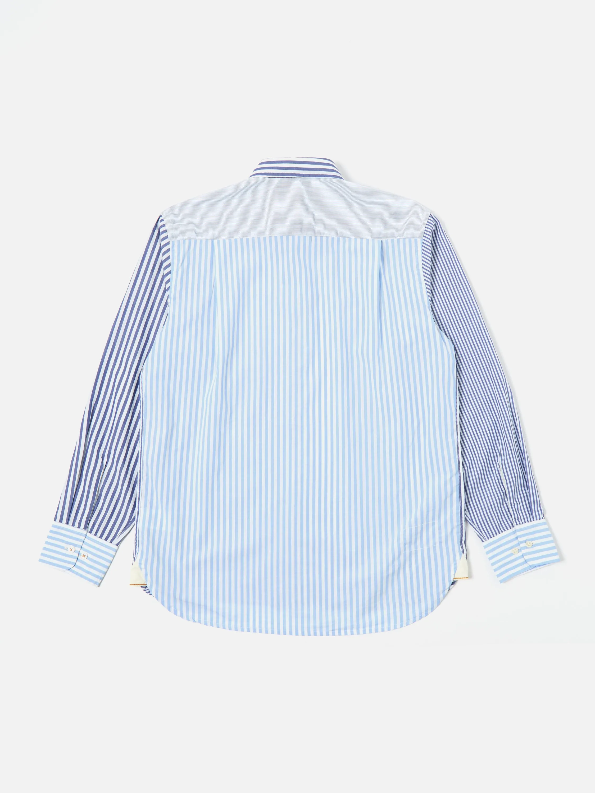 Universal Works Square Pocket Shirt in Blue Classic Stripes
